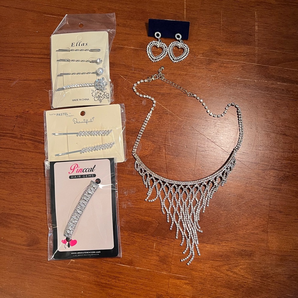 Silver & Rhinestone Jewelry and Hair Accessories